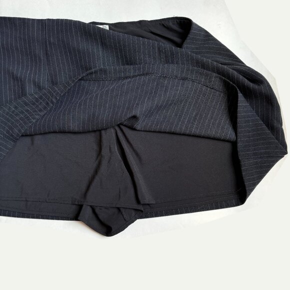 Abercrombie and Fitch Black Skort NWT Pinstripe Grey A&F Mini Skirt Short XXL 2X - Picture 4 of 6